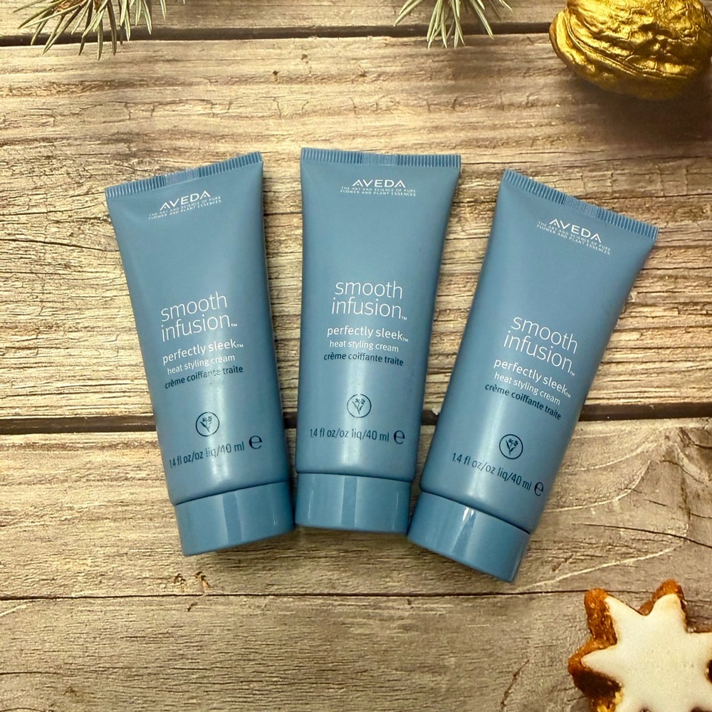 3x Aveda Smooth Infusion Perfectly Sleek Heat Styling Cream, 1.4 fl. oz/40ml NEW